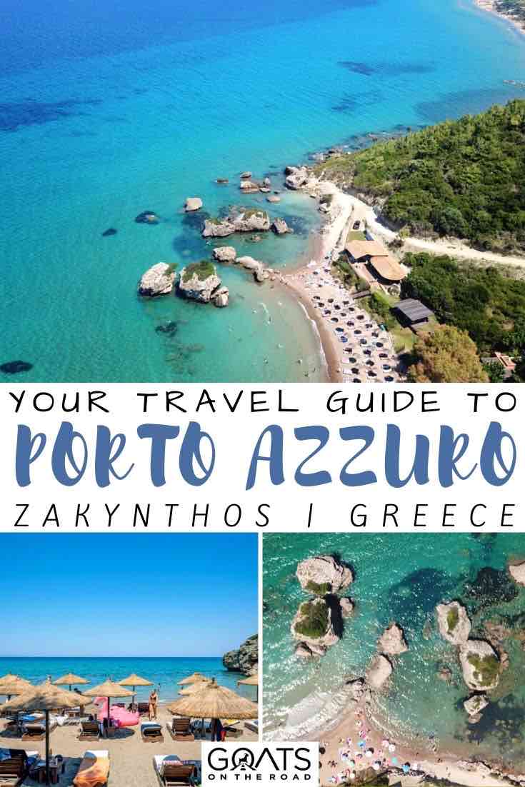 Porto Azzuro avec texte en surimpression votre guide de voyage
