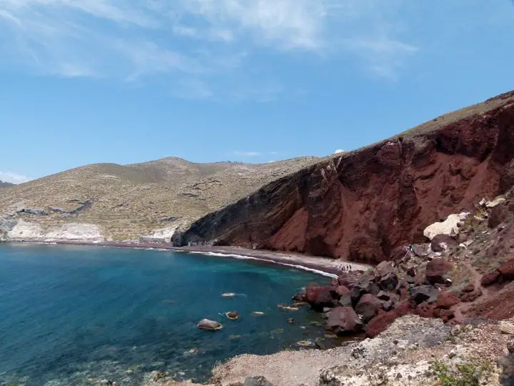 plage rouge santorini grèce