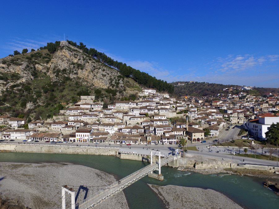 berat albanie photo par drone 