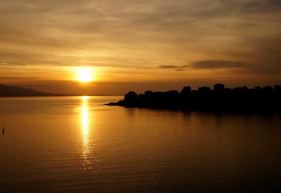 coucher de soleil à saranda albanie