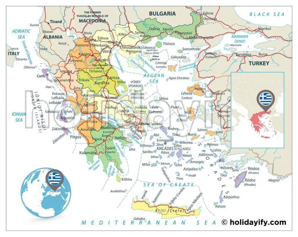 Carte des Îles grecques, carte des archipels des Cyclades 2023 9 Carte des îles grecques