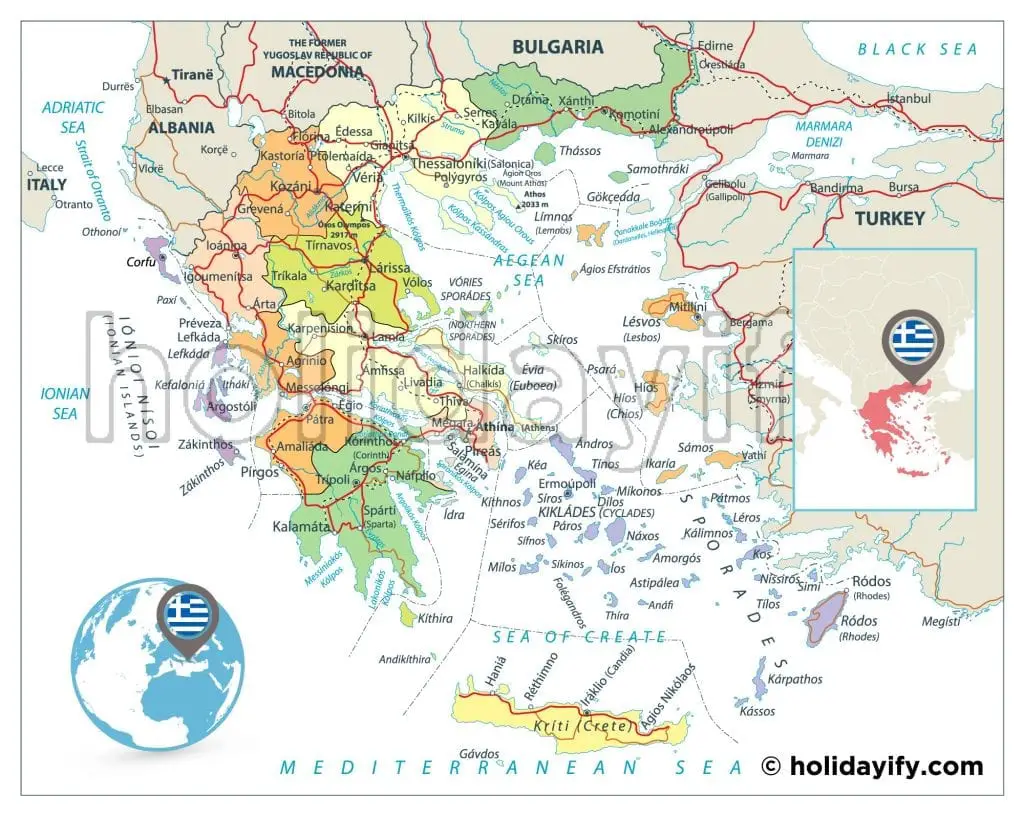 Carte des îles grecques