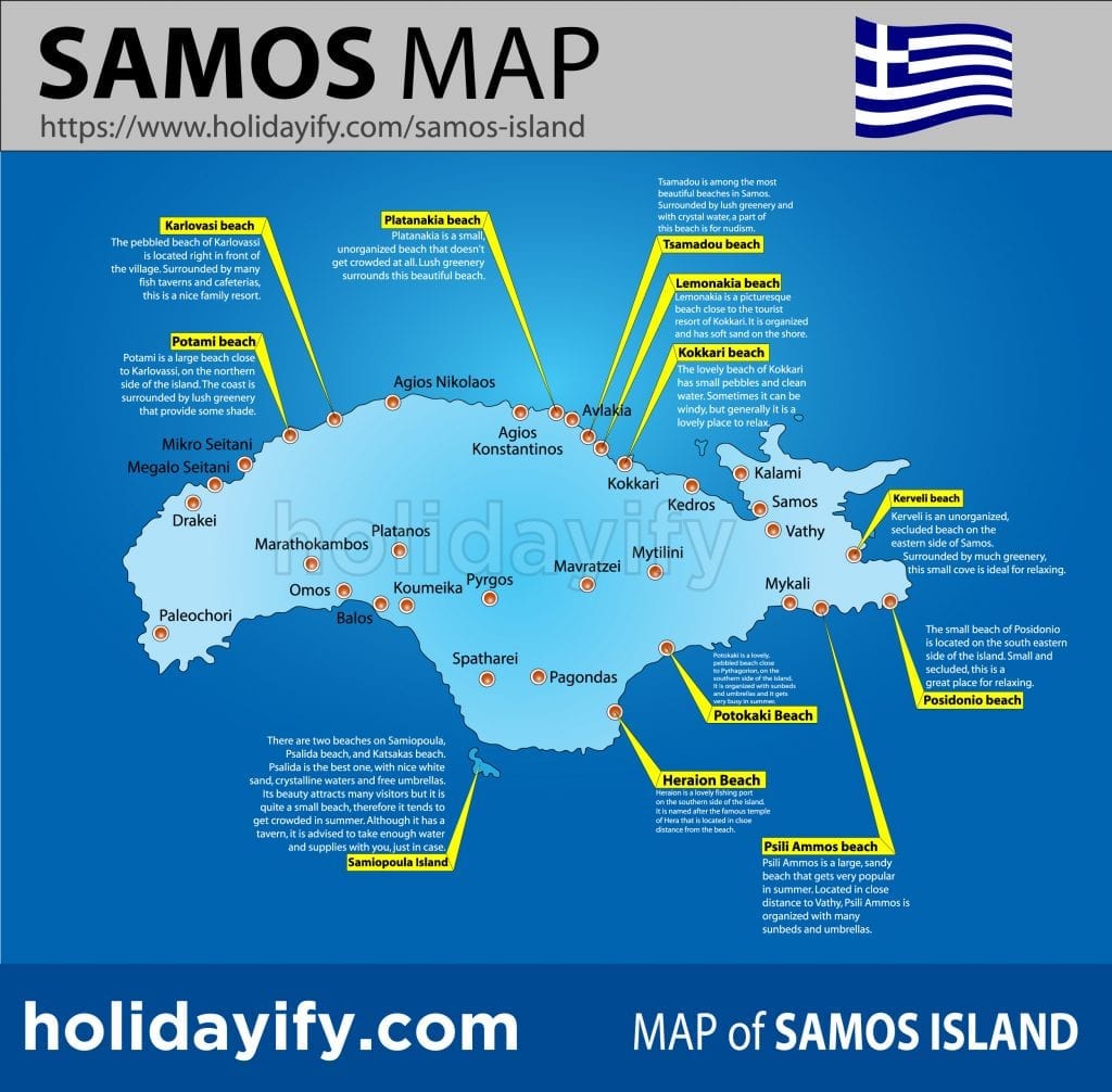 Île de Samos 2022 | Guide de voyage ultime de Samos 6 Carte de Samos