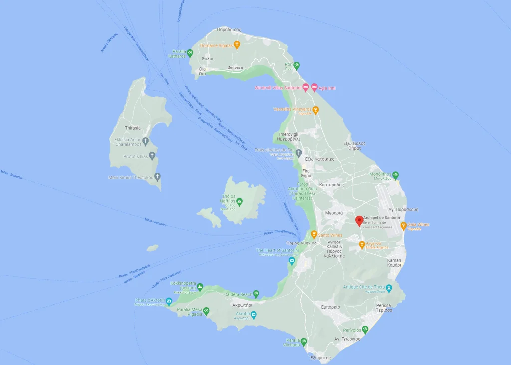 Où se trouve Santorin ? Carte de Santorin et des plages 2 Où se trouve Santorin ? Carte de Santorin et des plages - Où se trouve Santorin ? Carte de Santorin et des plages