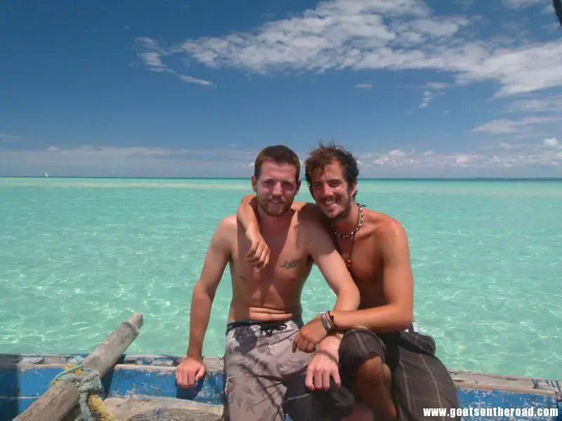 Nick & Henrik on the boat to Matemo Island, Mozambique Île Matemo et île Rolas - Île Matemo et île Rolas