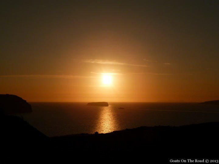 coucher de soleil à santorin