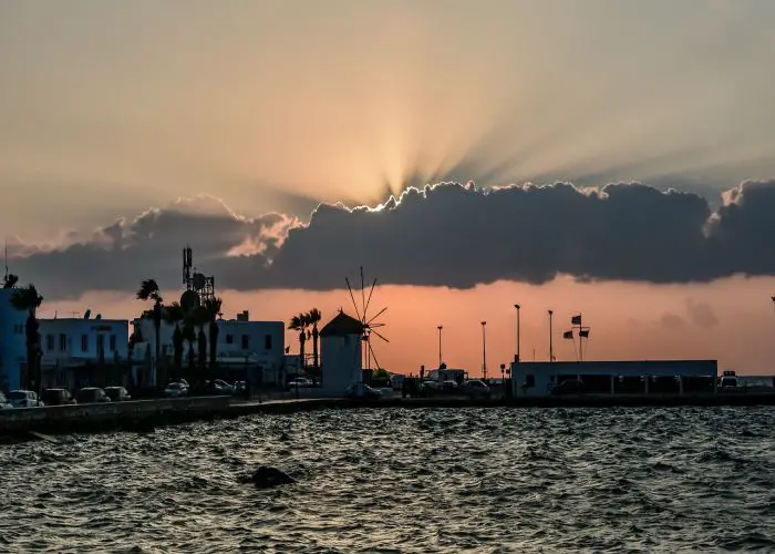 coucher de soleil à paros