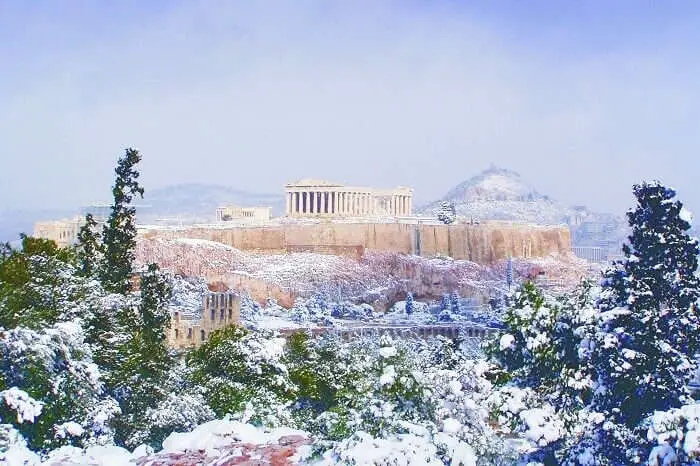 Le temps en Grèce à Noël