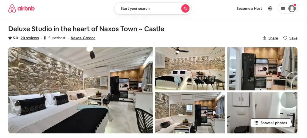 airbnb dans naxos