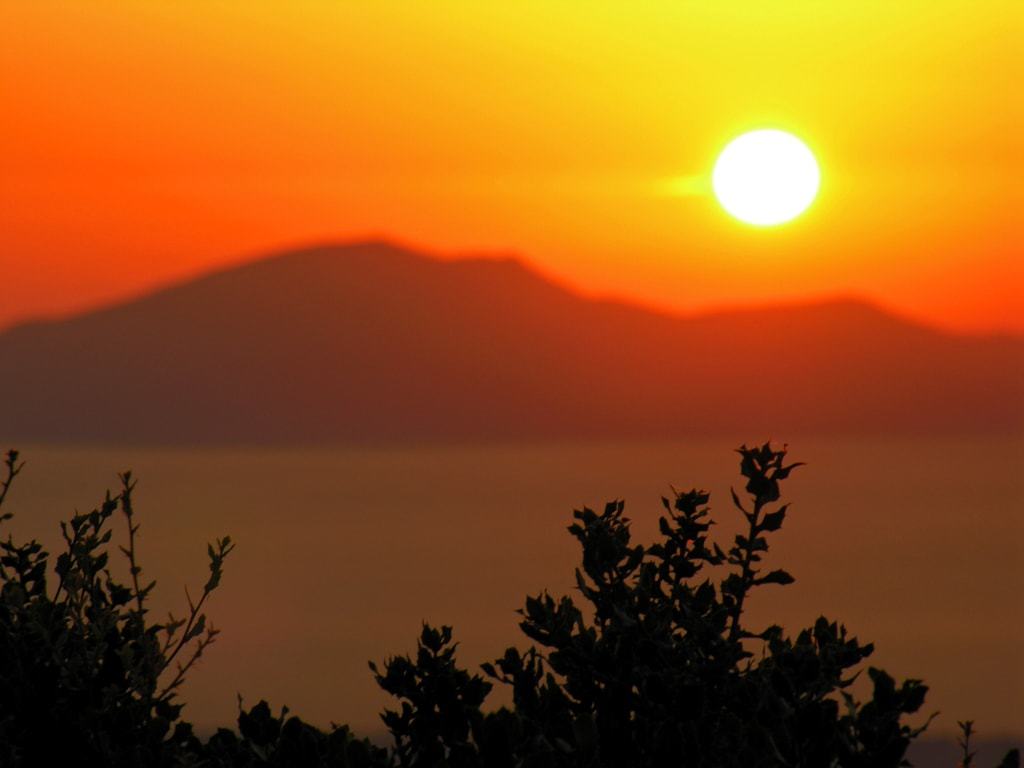 Coucher de soleil depuis le village de Zia