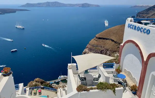 Hôtel à Fira, Santorin.