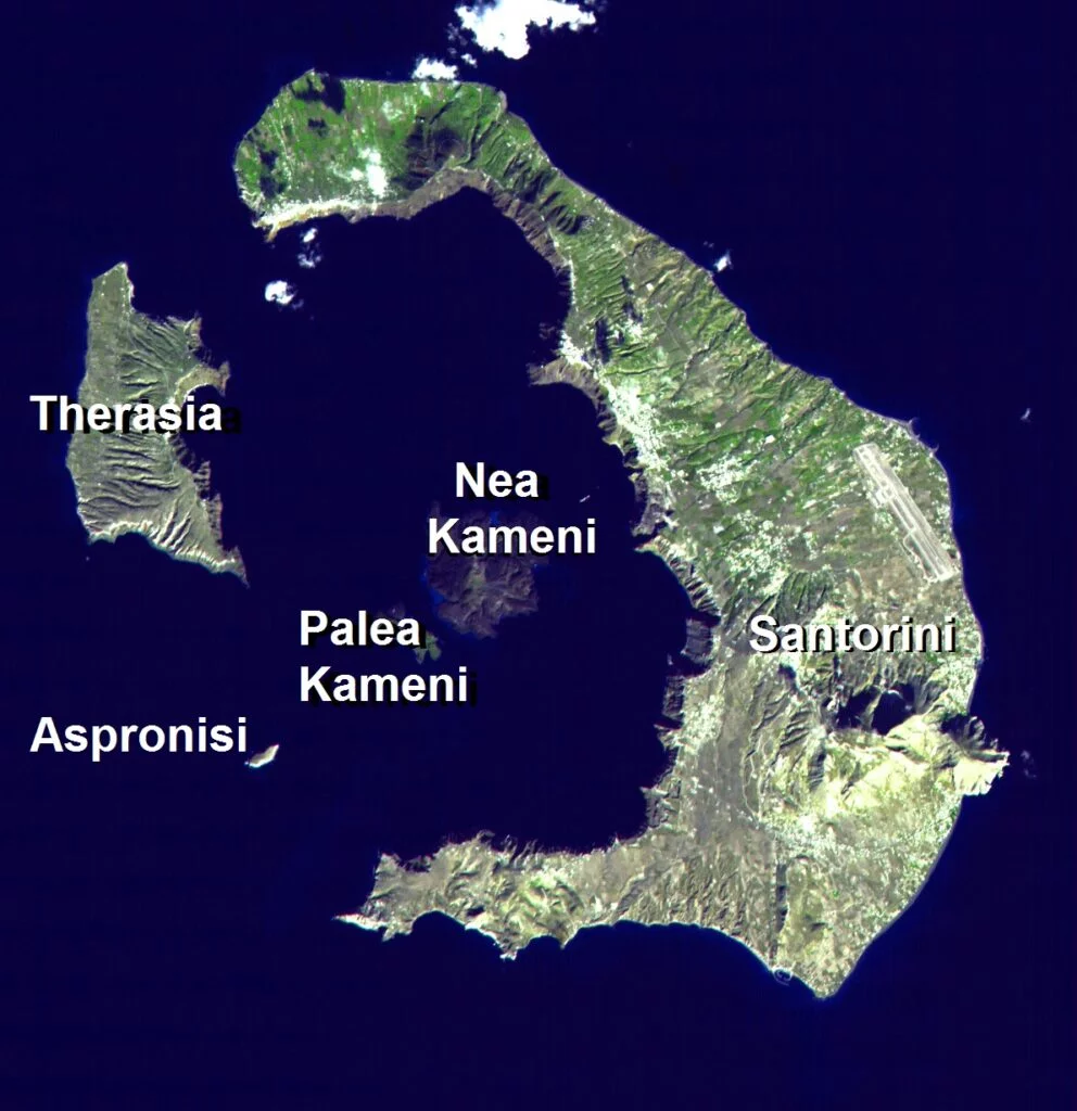 Caldeira de Santorin, tout savoir, histoire, activités, conseils 2 Carte historique de la Caldeira