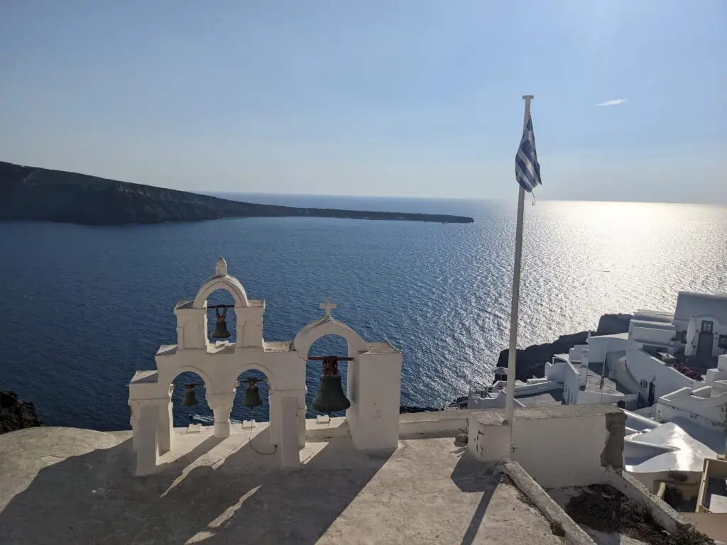 Coucher de soleil à Oia sur les Eglises