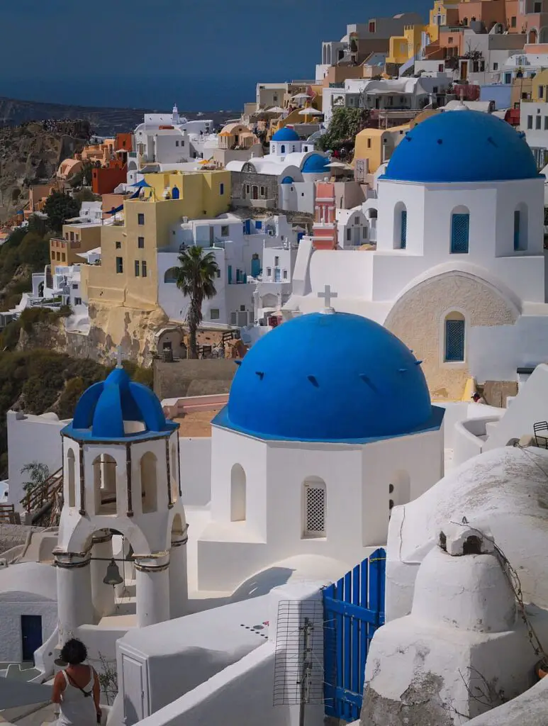 Coucher de soleil d'Oia depuis les 3 domes bleus